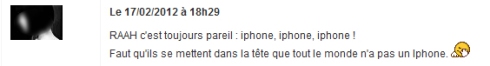 Commentaire fan iphone